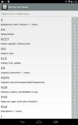 Normal Lab Values++ android App screenshot 0