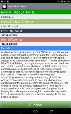 Normal Lab Values++ android App screenshot 1