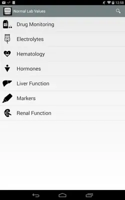 Normal Lab Values++ android App screenshot 3