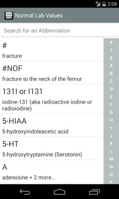 Normal Lab Values++ android App screenshot 5