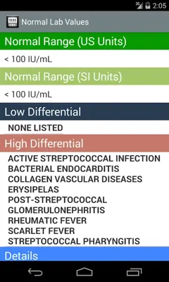 Normal Lab Values++ android App screenshot 6