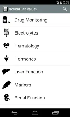 Normal Lab Values++ android App screenshot 8